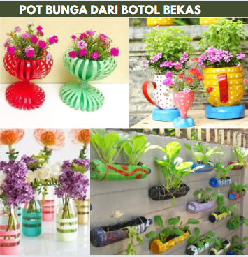 pot bunga dari botol bekas