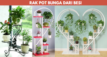 rak pot bunga dari besi