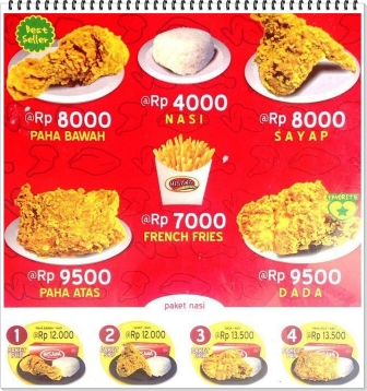 Harga Menu Ayam Hisana