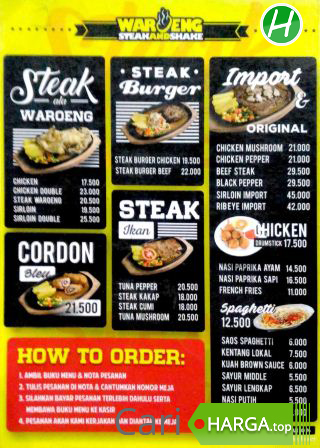 Harga Menu Waroeng Steak