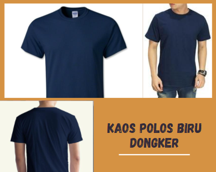 Kaos Polos Biru Dongker