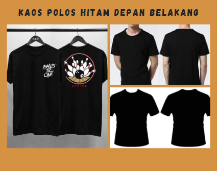 Kaos Polos Hitam Depan Belakang