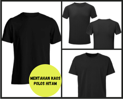 Mentahan Kaos Polos Hitam